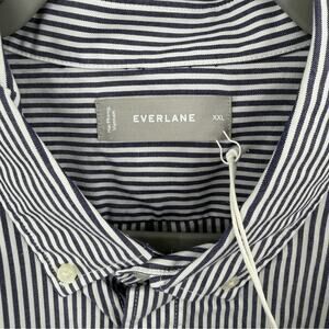 Everlane Cotton Slim Button Down Shirt in navy white Size XXL
